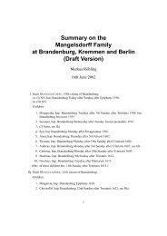 Summary on the Mangelsdorff Family at Brandenburg ... - User Pages