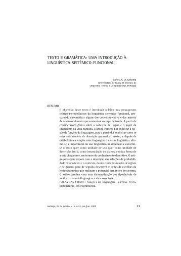 Texto e Gramática: Uma Introdução à Linguística Sistémico