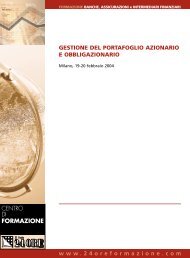 GESTIONE DEL PORTAFOGLIO AZIONARIO E OBBLIGAZIONARIO www.24oreformazione.com