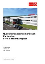 Qualitätsmanagementhandbuch für Kunden der CFMaier Europlast