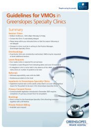 Guidelines for VMOs in Greenslopes Specialty Clinics