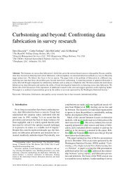 Curbstoning and beyond Confronting data fabrication in survey research