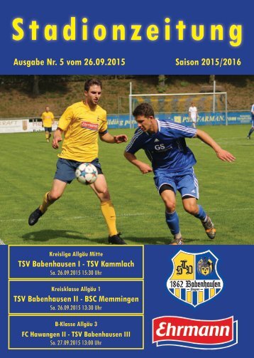 20150926 05 Stadionzeitung TSV Babenhausen - TSV Kammlach