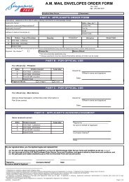 am mail envelopes order form - Singapore Post