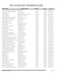 2013 SALES BY OWNERS NAME