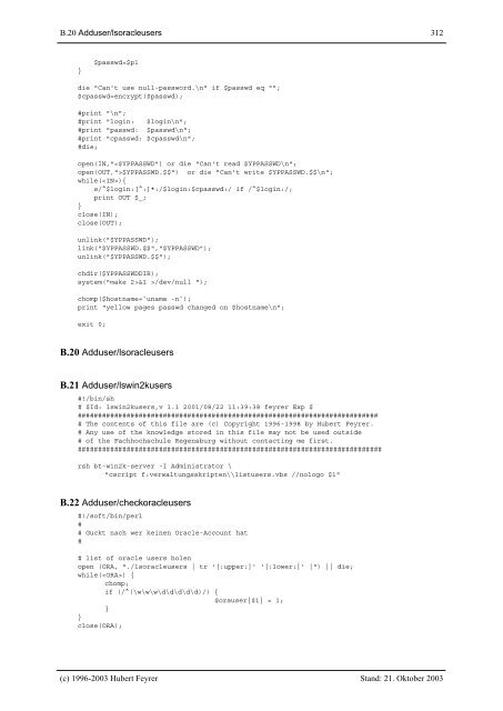 Technische Dokumentation zum Unix-Verbund ... - Dr. Hubert Feyrer