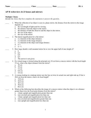 AP B webreview ch 23 lenses and mirrors