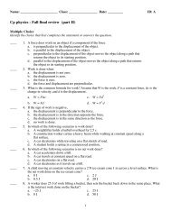 Cp physics - Fall final review (part II)