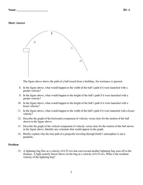 Webreview cp physics ch 3 practice test (holt)