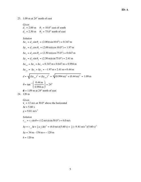 Webreview cp physics ch 3 practice test (holt)
