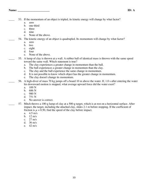 AP Physics C Fall Final Web Review