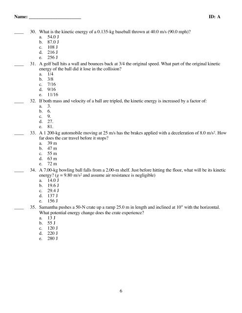 AP Physics C Fall Final Web Review