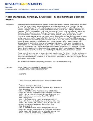 Metal Stampings, Forgings, & Castings - Global Strategic Business ...