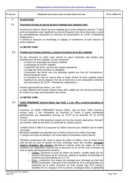 BORDEREAU DES PRIX UNITAIRES (B.P.U.)