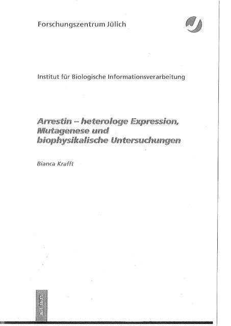 Arrestin hetero/oge Expression/l Mutagenese und biophy,sikalische Untersuchungen