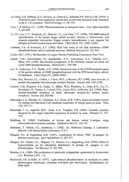 Arrestin hetero/oge Expression/l Mutagenese und biophy,sikalische Untersuchungen