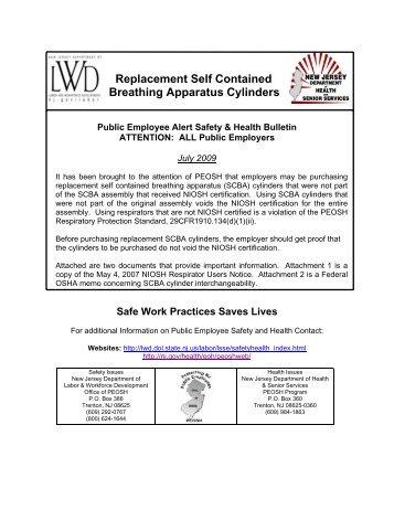 Replacement Self Contained Breathing Apparatus Cylinders