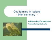 Cod farming in Iceland - brief summary -