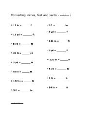 Converting inches feet and yards -