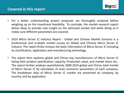 2014 Micro Server IC Industry Report - Global and Chinese Market Scenario