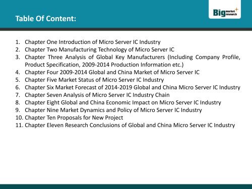 2014 Micro Server IC Industry Report - Global and Chinese Market Scenario
