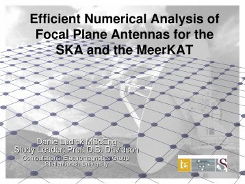 Efficient Numerical Analysis of Focal Plane Antennas for the SKA and the MeerKAT