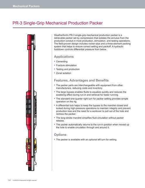 Packers Catalog - Weatherford International
