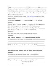 Biology textbook scavenger hunt
