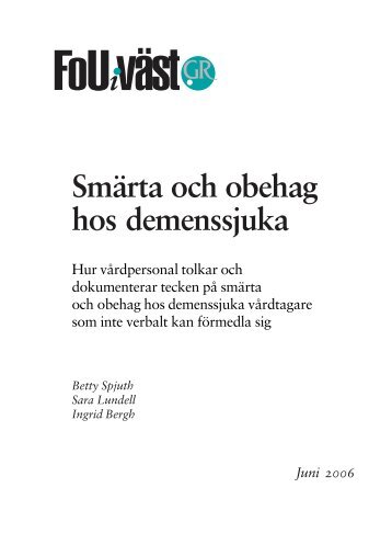 Smärta och obehag hos demenssjuka