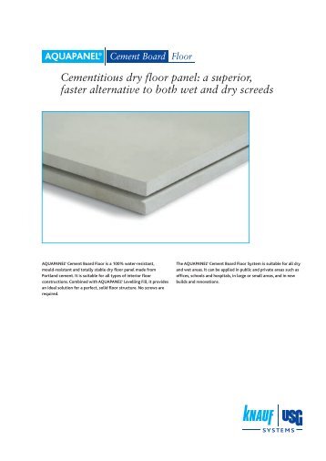 Cementitious dry floor panel: a superior, faster ... - Knauf Aquapanel