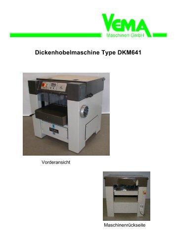Dickenhobelmaschine Type DKM641
