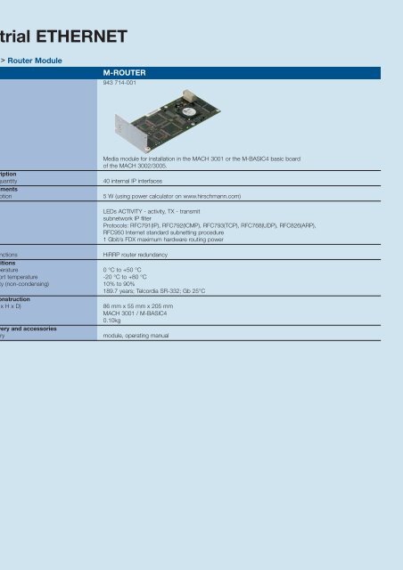 Industrial ETHERNET