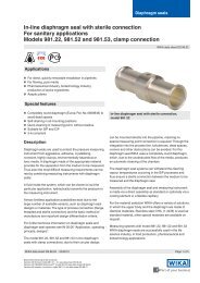 In-line diaphragm seal with sterile connection For sanitary ...