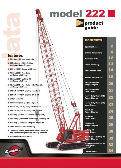 222 Product Guide - Manitowoc Cranes