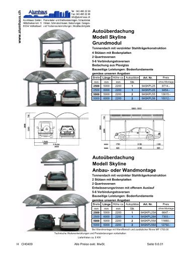 Carport Autoüberdachung Doppelcarport