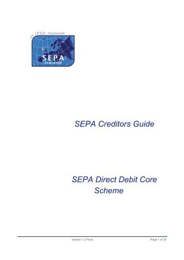 SEPA Creditors Guide SEPA Direct Debit Core Scheme