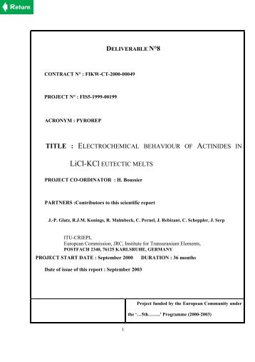 ELECTROCHEMICAL ACTINIDES LiCl-KCl