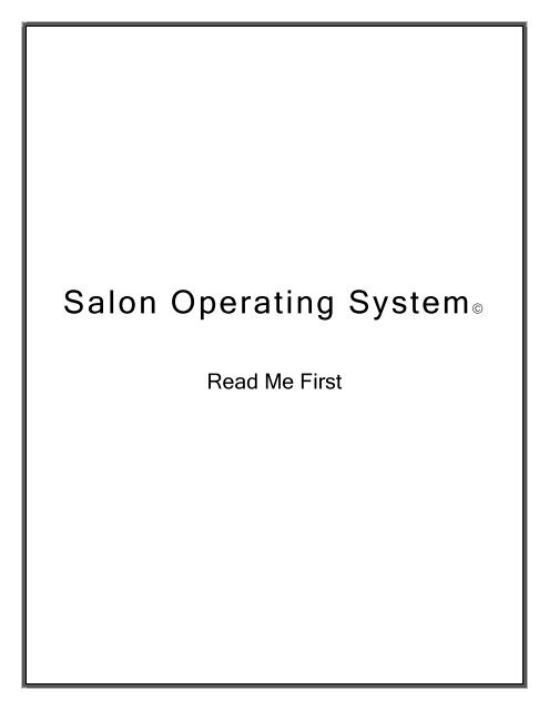 Salon Operating System©