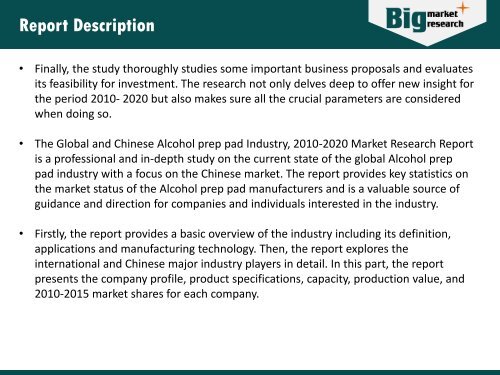 Global and Chinese Alcohol prep pad Industry, 2015 Market Research Report