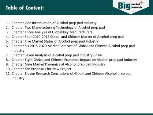 Global and Chinese Alcohol prep pad Industry, 2015 Market Research Report