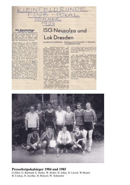 Chronik Abteilung Handball ESV Dresden