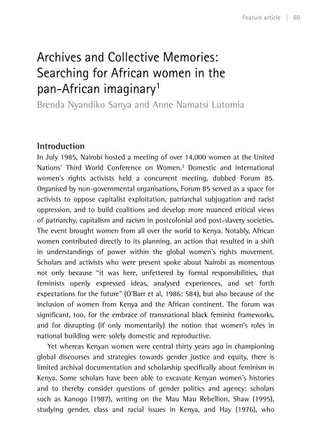 Feminism and Pan Africanism