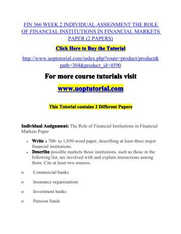 Financial markets essay