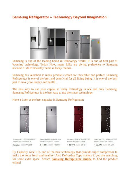 Samsung Refrigerator – Best Technology Online