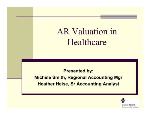AR Valuation in Healthcare