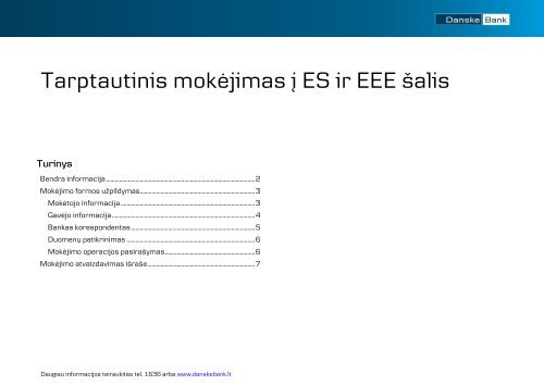 Tarptautinis mokėjimas į ES ir EEE šalis