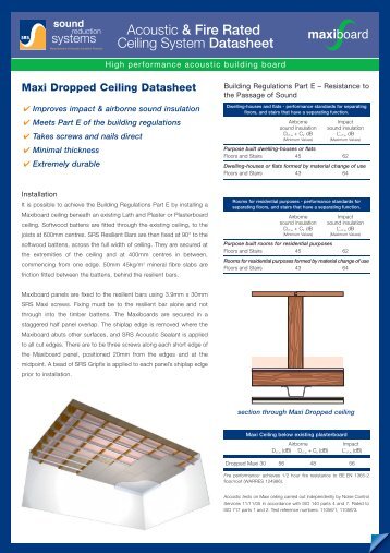 Acoustic & Fire Rated Ceiling System Datasheet