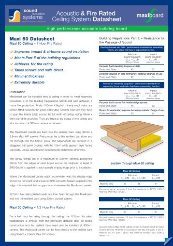 Acoustic & Fire Rated Ceiling System Datasheet