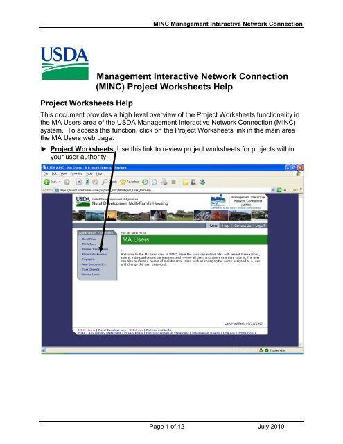 Management Interactive Network Connection (MINC) Project Worksheets Help