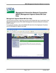 Management Agents Delete MA User Help - USDA MINC